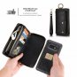 For Galaxy S10 Wallet Case Handmade Leather Magnetic Detachable Cowhide Black