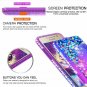 Fo Galaxy Grand Prime Case Tempered Glass Screen Protector Girls Purple/Blue