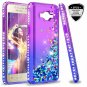 Fo Galaxy Grand Prime Case Tempered Glass Screen Protector Girls Purple/Blue