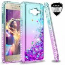 Fo Galaxy Grand Prime Case Tempered Glass Screen Protector Girls Teal/Purple