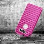 For LG V30 Case Bling Studded Rhinestone Crystal Hybrid Armor Cover Hot Pink
