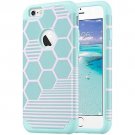 For iPhone 6/6s Case Slim Fit Dual Layer Soft Silicone & Hard Back Honey Comb