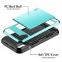 For iPhone Xs Max Case Wallet Card Holder Sliding Cover Credit Card Slot Blue