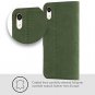 For Apple iPhone XR Case Luxury Genuine Leather Wallet and Card Slots Dark Green