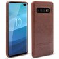 For Samsung Galaxy S10 Plus Case Wallet Detachable Leather Wrist Strap Brown
