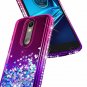 For Motorola Droid Turbo 2 Case Glitter Liquid Quicksand Waterfall Pink/Purple