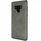 For Samsung Galaxy Note 9 Case Slim PU Leather Vintage Shockproof Gray