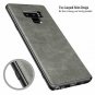 For Samsung Galaxy Note 9 Case Slim PU Leather Vintage Shockproof Gray