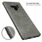 For Samsung Galaxy Note 9 Case Slim PU Leather Vintage Shockproof Gray