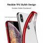 For iPhone X/Xs Case Clear Stylish Flexible Metal Luster Edge 5.8 Inch-Red