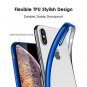 For iPhone X/Xs Case Clear Stylish Flexible Metal Luster Edge 5.8 Inch-Blue