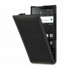 For BlackBerry Key2 Case. Slim Vertical Leather Ultra slim flip Cover Black