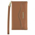 For iPhone 7 Case Cowhide Leather lining portable wristlet featuring Almond