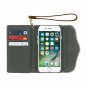 For iPhone 7 Case Cowhide Leather lining portable wristlet featuring Almond