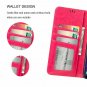 For Galaxy A8 case Scratch Proof Leather Wallet Stand Cover Card Slots Rose Red