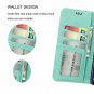 For Galaxy A8 case 3 Card Holder Embossed Butterfly Flower PU Leather Flip Mint