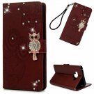 For Galaxy Note 9 Case Wallet Flip Folio Kickstand Card Slots Brown Owl
