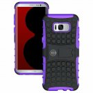 For Galaxy S8 Plus Case Tough Rugged Shockproof Dual Layer Hybrid Hard Purple)