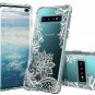 For Samsung Galaxy S10 Plus Case Slim Bumper Clear Flexible TPU White Flower