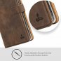 Samsung Galaxy Note 9 Case Luxury Genuine Leather Wallet Viewing Stand Brown