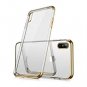 For iPhone Xs Max Case Crystal Clear Soft Thin Cover Transparent Edge Slim Gold