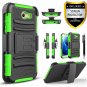 For Galaxy J3 2017 Case Holster HD Screen Protector Cover Shock Absortion Green