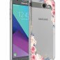 For Galaxy J7 V Case Slim Shockproof Clear Soft Flexible TPU Floral Pink Rose