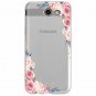 For Galaxy J7 V Case Slim Shockproof Clear Soft Flexible TPU Floral Pink Rose