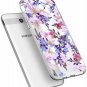 For Galaxy J7 V Case Slim Shockproof Clear Soft Flexible TPU Purple Floral