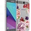 For Galaxy J7 V Case Slim Shockproof Clear Soft Flexible TPU Floral Mauve