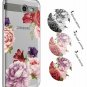 For Galaxy J7 V Case Slim Shockproof Clear Soft Flexible TPU Floral Mauve