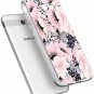 For Galaxy J7 V Case Slim Shockproof Clear Soft Flexible TPU Pink Floral Pattern