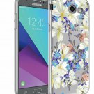 For Galaxy J7 V Case Slim Shockproof Clear Soft Flexible TPU White Floral