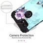 For Google Pixel 3 XL Case Floral Three Layer Heavy Duty Hybrid Sturdy Armo Blue