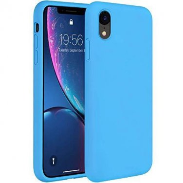 iPhone XR Case Gel Rubber Full Body Protection Shockproof Liquid Silicon Blue