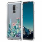 For Galaxy J8 2018 Case Shockproof Clear Floral Pattern Soft Flexible Green