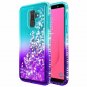 For Galaxy J8 Case Liquid Quicksand Waterfall Floating Flowing Gradient Aqua