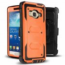 For Galaxy Grand Prime Case Rugged Holster Dual Layer Kickstand Belt Clip Orange