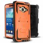 For Galaxy Grand Prime Case Rugged Holster Dual Layer Kickstand Belt Clip Orange