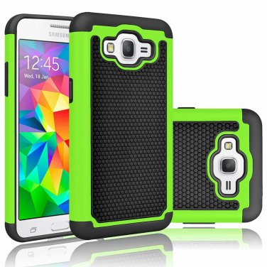 For Grand Prime Case/Galaxy Go Prime Case Shock Absorbing Rubber Slim Green