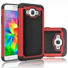 For Grand Prime Case/Galaxy Go Prime Case Shock Absorbing Rubber Slim Red