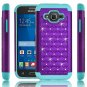 For Galaxy Grand Prime Case Slim Dual Layer Blink Spark Lightweight Teal/Purple