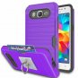 For Galaxy Grand Prime Case Stand Brushed Texture Dual Layer Shockproof Purple
