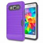 For Galaxy Grand Prime Case Stand Brushed Texture Dual Layer Shockproof Purple