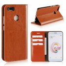 XiaoMi A1 5X Case Genuine Leather Shockproof Heavy Duty Protective Light Brown