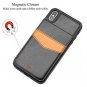 For iiPhone Xs Max Case Premium Leather Scratch Wallet Credit Card Slots Black