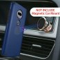 For Moto G7 Case with Tempered Glass Screen Protector Metal Plate Back Blue