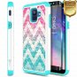 For Galaxy A6 Case Tempered Glass Screen Protector Glitter Liquid Wave