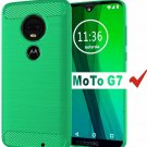 For Moto G7 Case Soft Slim Shockproof AntiFingerprint Full Protective Green