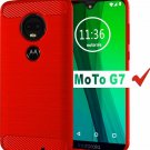 For Moto G7 Case Soft Slim Shockproof AntiFingerprint Full Protective Red